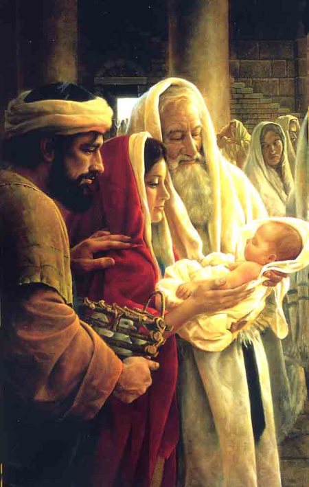 "The time came for Mary and Joseph to do what the Law of Moses says a mother is supposed to do after her baby is born. They took Jesus to the temple in Jerusalem and presented him to the Lord." Luke 2:22 (Contemporary English Version)