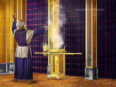 "Aaron and the Incense Altar" digital art by Ted Larson